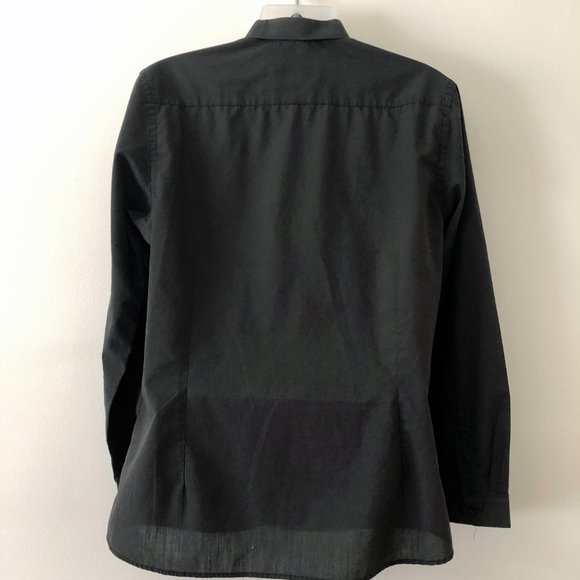 F&F Mens Long Sleeve Button Down Dress Shirt in Black Size Neck 16.5 - Picture 5 of 10